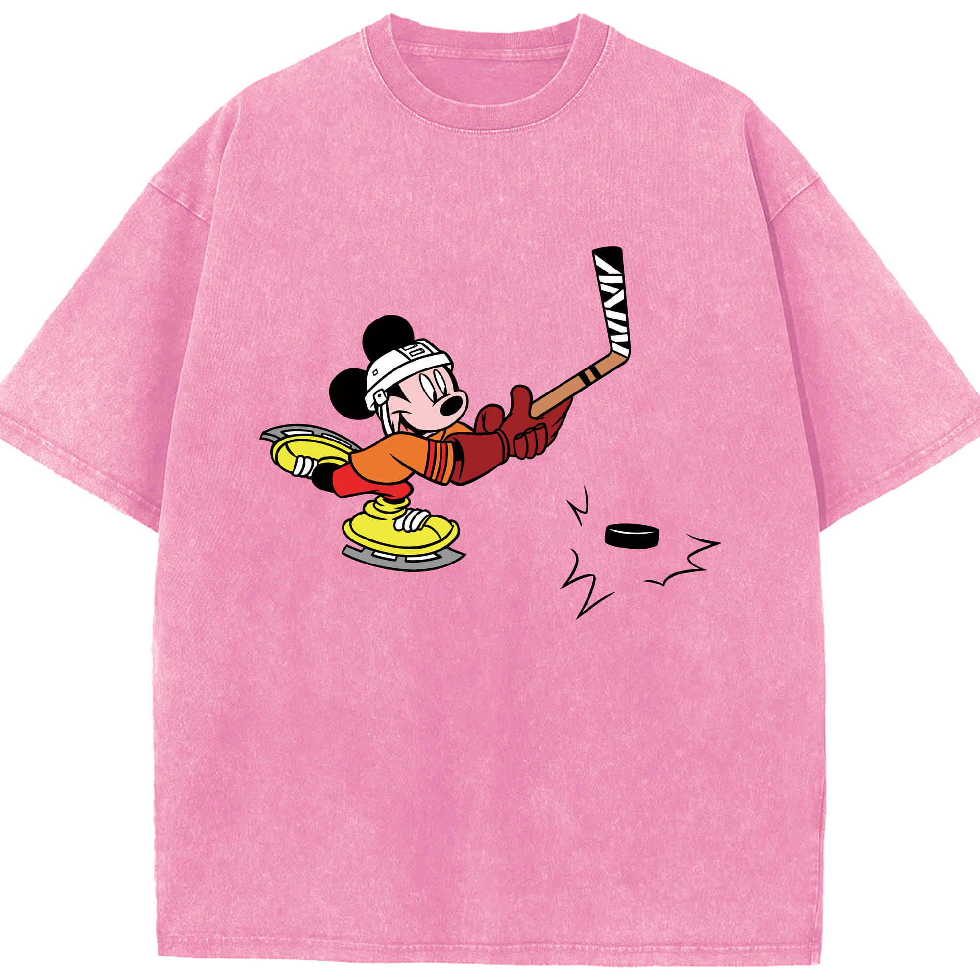 （画像用） ミッキーマウス Mickey Mouse 綿100% ヴィンテージ風 半袖Tシャツ（フロントプリント）